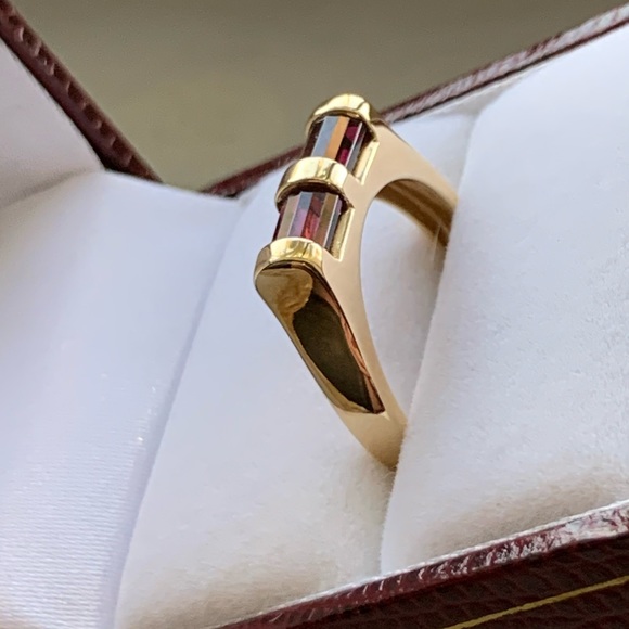 NWOT 14KY Genuine Mozambique Garnet Barrel Ring - Picture 6 of 12